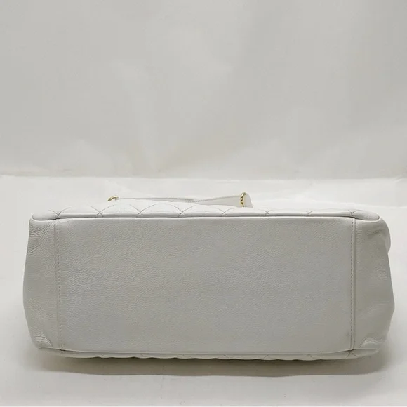 CHANEL Grand Shopping Tote GST White Caviar Leather with 24K Gold Hardware - Picture 6 of 14